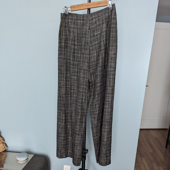Roland Mouret Tayport Checked Bamboo Wide-leg Pants In Gray - Picture 3 of 16